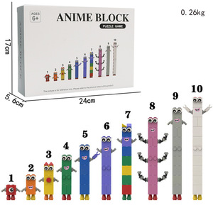 Cross-border Hot-selling Square Digital Building Block Doll 10 Deformable <b>Puzzle</b> Assembled Toys with Card Granules - Product Image 2