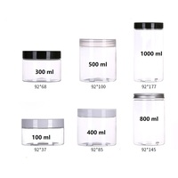 Xypackaging Pots en plastique PET PCR transparents vides de 89 mm, 500 ml, 500 g, 16 oz avec couvercles pour cosmétiques et soins de la peau
