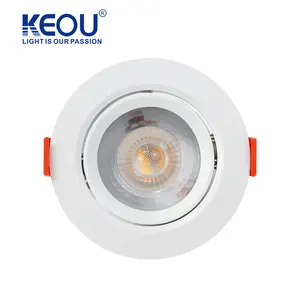 KEOU ayarlanabilir plastik kabuk 5W parlama aşağı ışık 100v-120v yuvarlak gömme spot aydınlatma