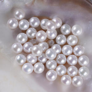 Perles d'eau douce rondes blanches naturelles de 9-9,5 mm pour la fabrication de bijoux en gros, perles brutes non montées, options de couleurs disponibles - Product Image 5