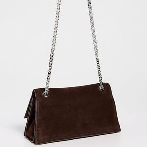 Custom Vintage Lady Single <b>Shoulder</b> Bag DIY Metal Chain <b>Straps</b> Suede Purse Handbags Women Fashion Elegant Summer Winter - Product Image 3