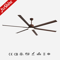 Ventilateur de plafond 1stshine 86 pouces avec pales métalliques, contrôle intelligent par application, style contemporain, assistant vocal et lumière LED