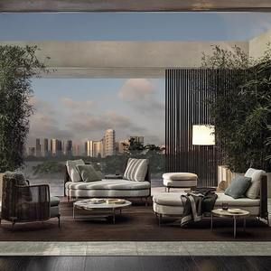 Fauteuil en rotin d'extérieur avec coussin, structure en alliage d'aluminium, mobilier de patio contemporain pour terrasse, balcon, jardin - Product Image 3