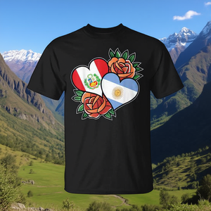 Camiseta con Diseño de Bandera de Perú y Argentina, Mitad Peruanas, Mitad Argentinas, Promocional, Personalizable - Product Image 3