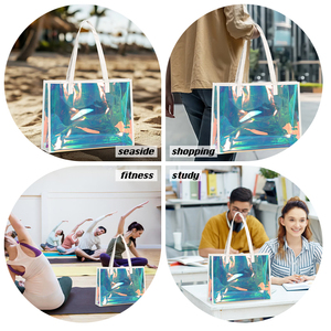 <b>Clear</b> Transparent Holographic Pvc Gift Iridescent <b>Tote</b> Cosmetic <b>Bag</b> Hologram Tpu Laser Handle <b>Bag</b> - Product Image 5
