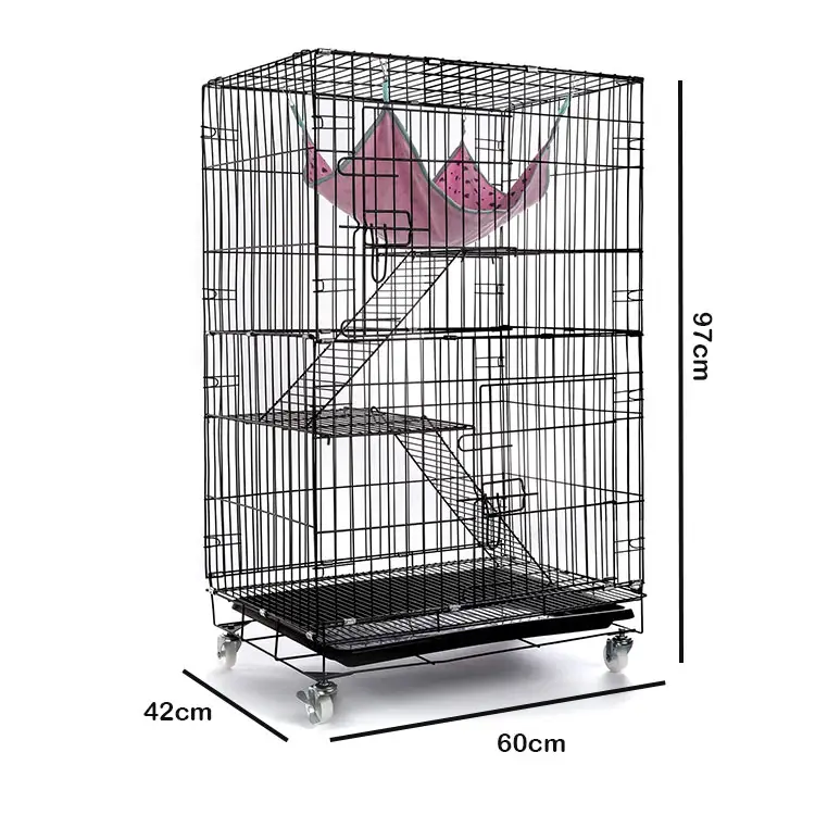 Dijual Di Luar Ruangan Portabel dan Kandang Kucing 4 Tingkat Dapat Dilipat dengan Roda