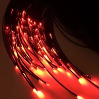 Câbles à fibres optiques LED à émission lumineuse unilatérale, gaine noire, étanches IP68, en plastique, diamètre 0,8 mm-2,0 mm, légers