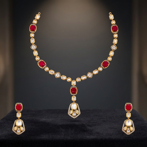 Kundan Short Necklace 187737 Zinc Alloy Geometric Elegant <b>Wedding</b> <b>Accessory</b> - Product Image 2