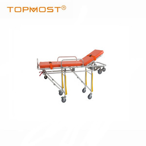 Camilla de transferencia de pacientes de alta gama, plegable, de aleación de aluminio, con 4 ruedas, color azul cielo, para subir escaleras, cama de enfermería manual - Product Image 4