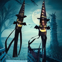 Décoration de lanterne fantôme d'Halloween avec lumières, lampe citrouille suspendue pour centre commercial, école, parc d'attractions, accessoires d'aménagement de scène