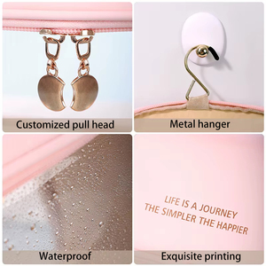 Premium PU Leather PVC Durable Lightweight Travel for <strong>Washbag</strong> <strong>Women</strong> Fashionable Portable Waterproof Cosmetic Bag - Product Image 3