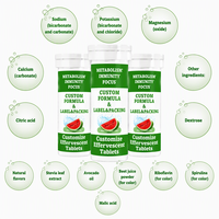 Comprimés d'électrolytes OEM ODM Fabricant Vitamines C D E B6 Magnésium Formule Personnalisée Saveur Pastèque Marque Privée