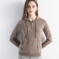 Pulls blancs à demi-zip en laine pour femme, à manches longues, chauds et confortables