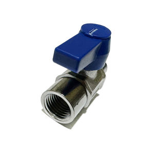 1/2 "высокое качество никелированная красная синяя ручка женский латунный Мини-шаровой клапан - Product Image 3