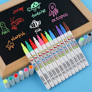 Lot de deux stylos à craie liquide à pointe fine et moyenne, effaçables à l'eau, <span class=keywords><strong>pour</strong></span> <span class=keywords><strong>les</strong></span> tableaux de menu, le verre, <span class=keywords><strong>les</strong></span> fenêtres, <span class=keywords><strong>les</strong></span> tableaux blancs - Product Image 5