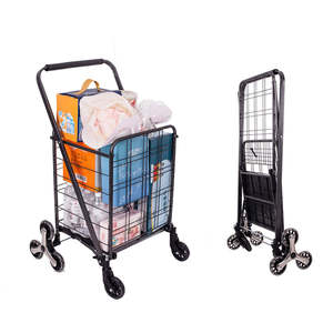 Carrito de Compras Plegable de Aluminio con Ruedas Giratorias para Subir Escaleras - Product Image 2