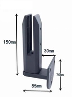 Poteau de balustrade en acier inoxydable 316 pour clôture de piscine en verre sans cadre, réglable noir 12-16mm, moderne pour balcon extérieur