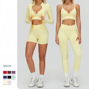 Vêtements de sport pour femmes, ensemble 3 pièces sans couture, cintrant et amincissant, séchage rapide, <span class=keywords><strong>tenue</strong></span> de gym pour femmes - Product Image 1