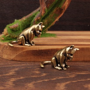 Figuras de Gatos Llorones de Latón Sólido, Decoración para el Hogar, Regalos y Recuerdos, Esculturas de Animales de Alta Calidad, Forma Irregular, Decorativas - Product Image 3