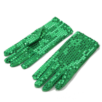 Gants courts unisexes à paillettes, couleur unie, costume à paillettes scintillantes des années 80, pour cosplay et fête