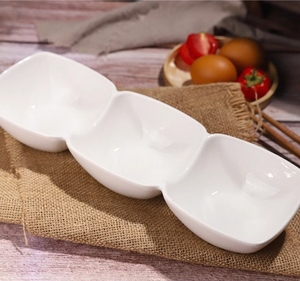 Plato de cerámica personalizado para servir aperitivos y ensaladera excelente plato dividido de venta - Product Image 6