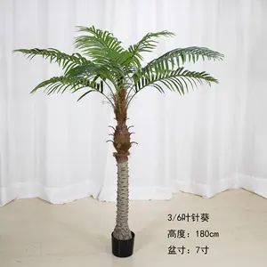 시뮬레이션 코코넛 나무 정원 조경 장식, 열대 초록 식물 화분 인공 야자 미니 인조 해바라기나무