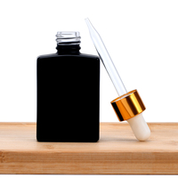 Flacons en verre carrés rectangulaires vides de 50 ml pour sérum, avec compte-gouttes, pour crème de soin de la peau, cosmétiques