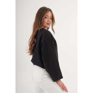 Chaqueta Bomber Negra para Mujer con Cierre y Forro Interior, Producto al por Mayor - Product Image 2