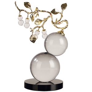 Modern <b>Crystal</b> <b>Ball</b> Decor With Gold Branch Plant Design For Living Room Home Decoration - Product Image 5