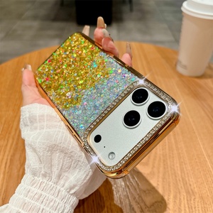 เคสโทรศัพท์กันกระแทกแบบนิ่ม ขอบกล้องประดับเพชรหรูหรา ผลิตจาก TPU พร้อมกลิตเตอร์ด้านหลัง สำหรับ iPhone 11 และ 17 - Product Image 3