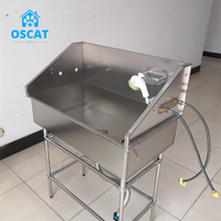 OSCAT Grande baignoire pour chien Piscine de lavage pour animaux de compagnie en acier inoxydable 304 pour toilettage de chiens Équipement vétérinaire pour animaleries