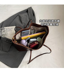 Bolso de mano informal de moda simple para mujer con cierre de cremallera, bolso de hombro impermeable de gran capacidad para compras - Product Image 4