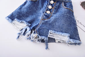 Shorts de Mezclilla de Cintura Alta para Niñas, Moda 2019, Alta Calidad, Venta al Por Mayor - Product Image 5