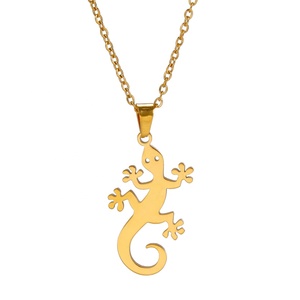 Lucky Lizard Gecko Collier pour Femmes En Acier Inoxydable Chaîne Collier De Mode Faune Reptile Bijoux <span class=keywords><strong>Salamandre</strong></span> Collier - Product Image 1
