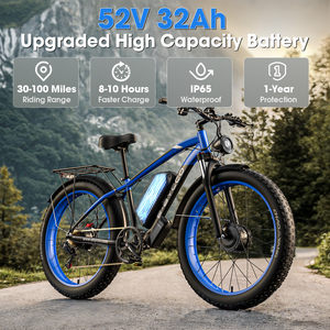 <span class=keywords><strong>Vélo</strong></span> de montagne <span class=keywords><strong>électrique</strong></span> robuste et puissant avec pneus larges 26*4.0, double batterie au lithium 52V 4000W, cadre en alliage d'aluminium, freins à disque hydrauliques souples - Product Image 4