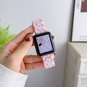 Bracelet de montre en résine Upro Fashion pour Apple Watch Series 10 9 8 SE Ultra 3, bracelet de montre intelligente imprimé à carreaux pour femmes - Product Image 3