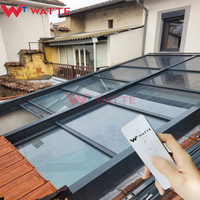 Toit ouvrant électrique intelligent Éclairage LED Design moderne pour toit en verre rétractable sur mesure Lucarne automatique pour la maison Villa Maison