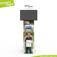 Présentoir de télévision pliable en tissu de tension, présentoir de télévision en métal pour salon de publicité