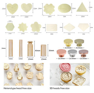 חותמת שעווה 3D יבש ריק ידיות הבלטות איטום מותאם אישית חתונת שעווה חותמת חותמת סט ערכת חותמת - Product Image 4
