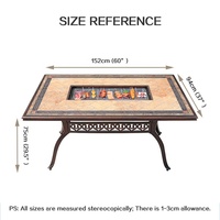 Table de carreaux de céramique rectangulaire de luxe de 5 pieds pour café extérieur jardin moderne pour manger barbecue bonne vente exclusivement pour l'extérieur