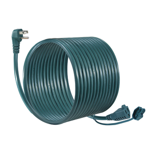 1 Foot Outdoor <strong>Extension</strong> Cord 16/3 Green US <strong>Plug</strong> to Socket USA 3 Prong Weatherproof Jacket for Christmas Lights and <strong>Outside</strong> - Product Image 1