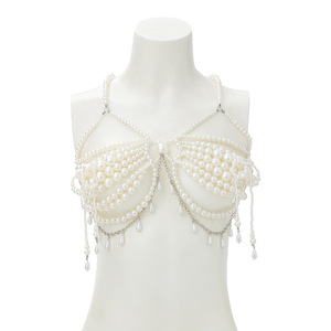 Top a catena con perline sexy per adulti, gioielli per il corpo, top con frange di perle per fidanzamento, matrimonio o regalo per feste in discoteca o in spiaggia - Product Image 6