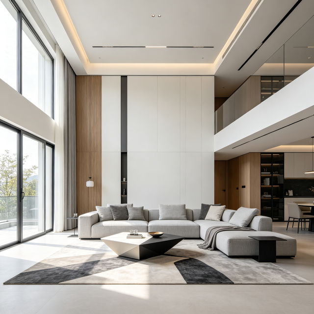 QUANJING Luxury Villa Dining Living Room Whole-house Customization Modern One-stop Interior Design Solution Providing Wood