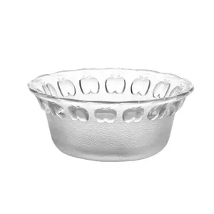 4英寸磨砂小玻璃碗苹果形状装饰玻璃甜点糖果零食坚果碗食品容器玻璃器皿不同尺寸
