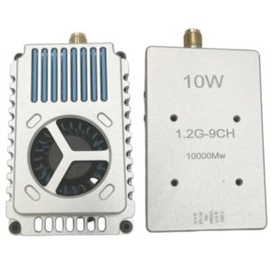 เครื่องส่งสัญญาณภาพวิดีโอ FPV 1.2G 9CH 10W พร้อมตัวรับสัญญาณ 10000mW ระยะไกล แบบอนาล็อก VTX VRX สำหรับโดรน UAV - Product Image 5