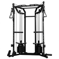 Station de musculation multifonctionnelle à double pile de poids pour entraînement fonctionnel à domicile
