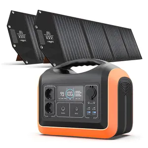 SOUOP-generador Solar de emergencia, estación de energía portátil con Panel Solar, batería LiFePO4, enchufe europeo, 1200W