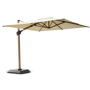 Ombrello da esterno moderno resistente con finitura in legno grande ombrellone 3*3M quadrati con luce su misura ombrellone da giardino - Product Image 2