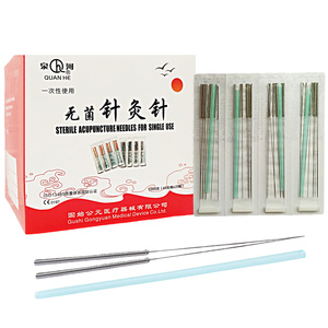Poignée à ressort jetable <span class=keywords><strong>sans</strong></span> boucle <span class=keywords><strong>aiguille</strong></span> d'<span class=keywords><strong>acupuncture</strong></span> avec tube de guidage <span class=keywords><strong>aiguille</strong></span> d'<span class=keywords><strong>acupuncture</strong></span> 1000 pièces/boîte aiguilles chinoises - Product Image 1