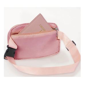Riñonera Rosa con Letra A y Cierre de Cremallera, Linda Bolsa de Cintura para Mujer para Uso Diario - Product Image 3